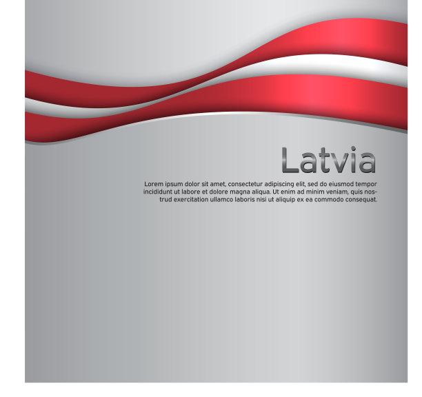 抽象的拉脱维亚国旗挥舞剪纸创意图片下载