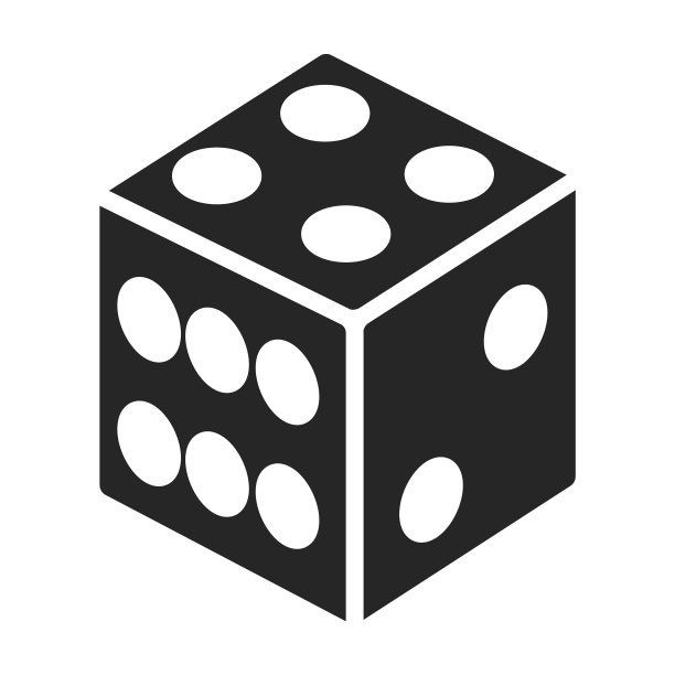 游戏骰子图标黑色图标孤立图片下载