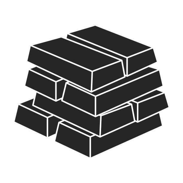 金条图标黑色图标隔离上图片下载