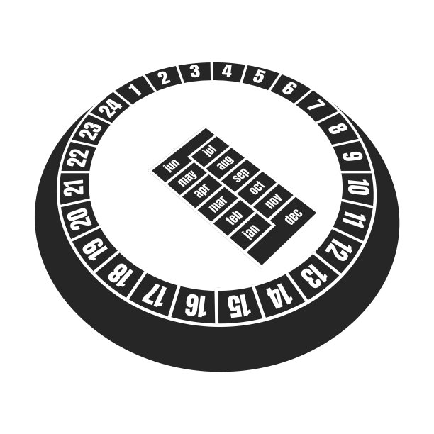 日晷图标黑色图标孤立上图片下载