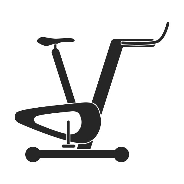 运动自行车黑色图标孤立的黑色图片下载