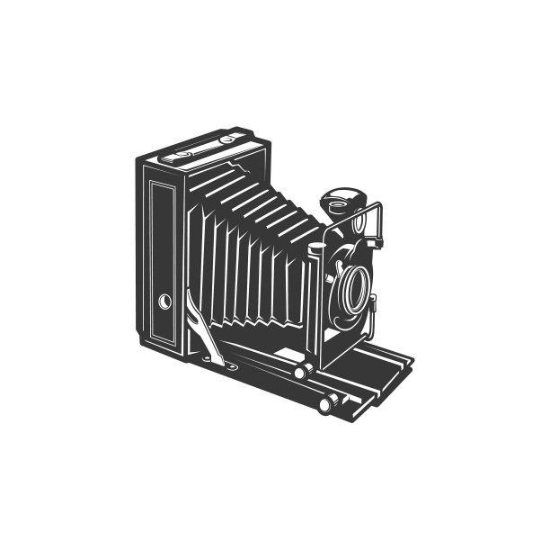 复古折叠相机孤立的摄影棚符号图片下载