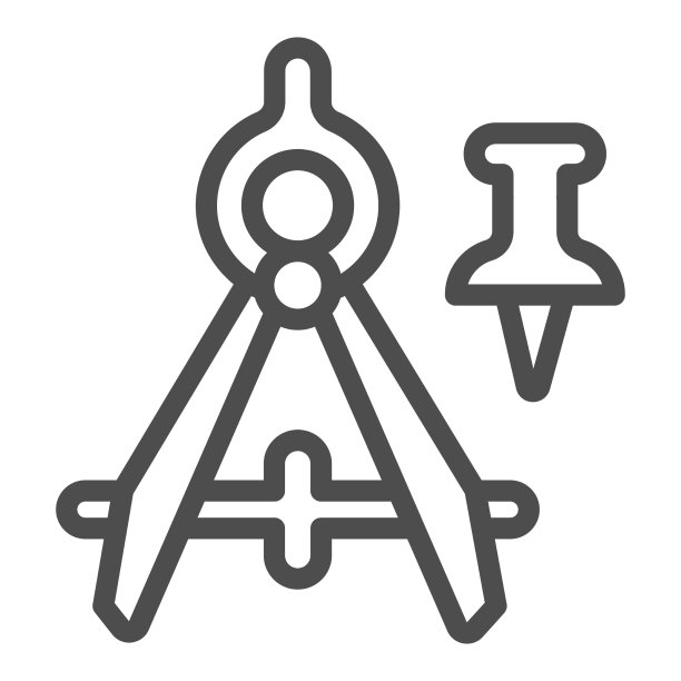 画圆规和推针线图标办公室图片下载