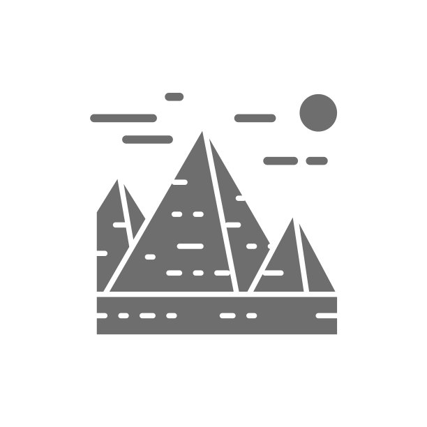 埃及吉萨大金字塔的灰色标志图片下载