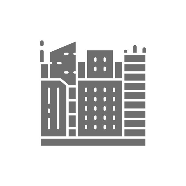 大城市大都市景观灰色图标图片下载