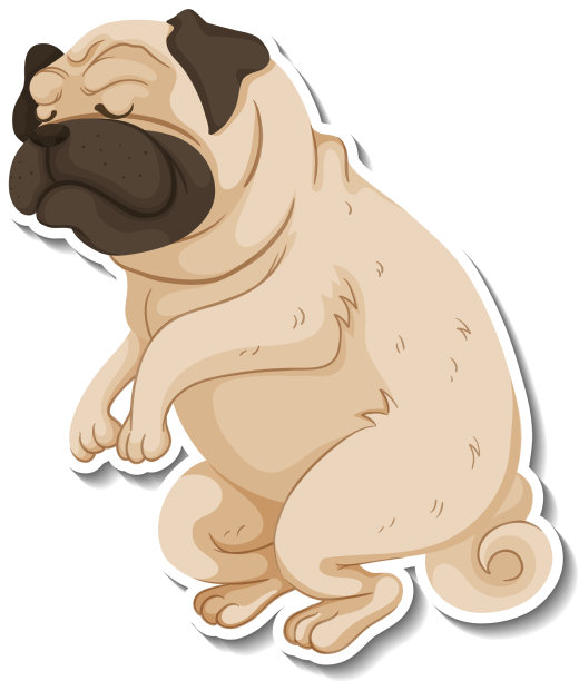 狗卡通人物贴纸模板图片下载