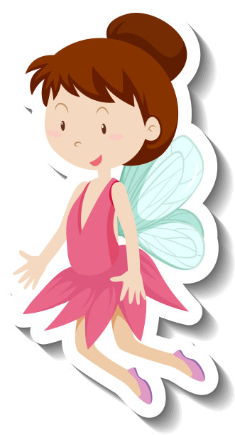 可爱的仙女卡通人物贴纸图片下载