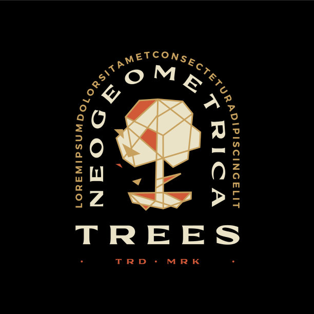 树和根几何t恤徽章vintage图片下载