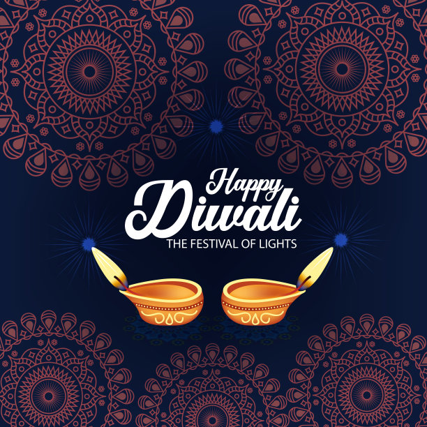排灯节贺卡。印度教节日的现代背景。印度兰戈里艺术概念图片下载