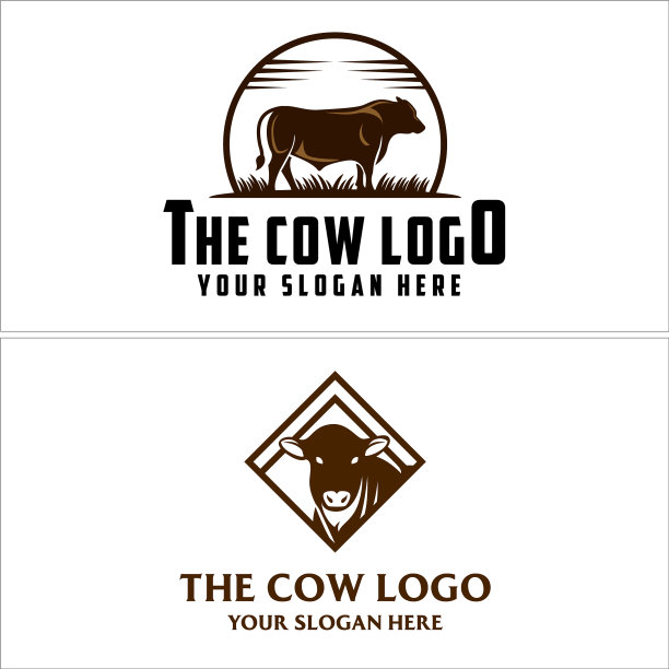 动物农场奶牛标志设计图片下载