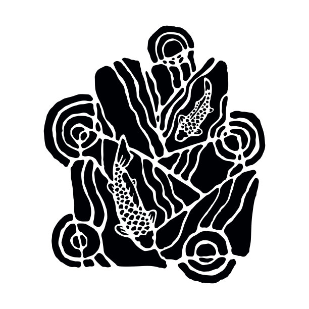 日本锦鲤的波浪图片下载