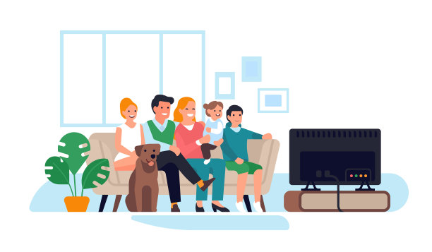 家庭在房间内部幸福的人在沙发上图片下载