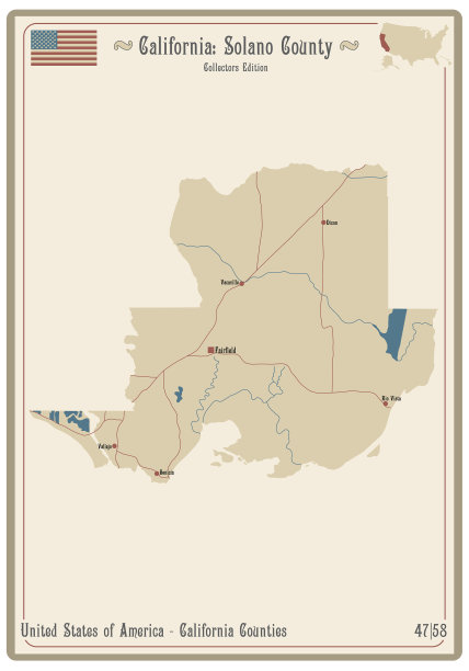 加州索拉诺县地图图片下载