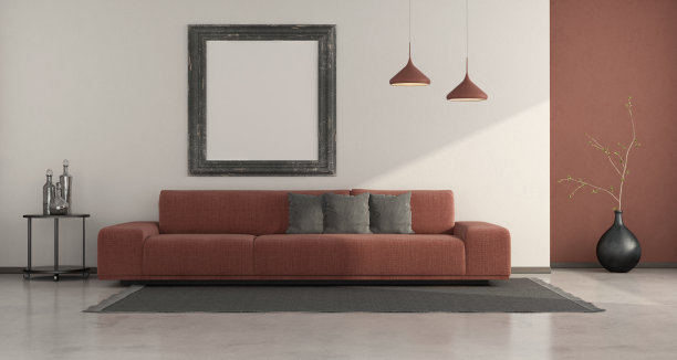 极简主义客厅与现代沙发图片下载