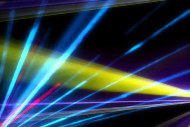 五颜六色的周年纪念激光秀，空气中弥漫着烟雾。政党背景图片下载