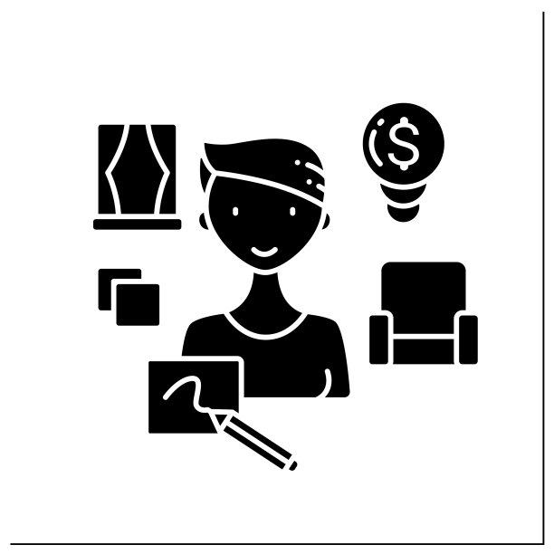 室内设计师字形图标图片下载