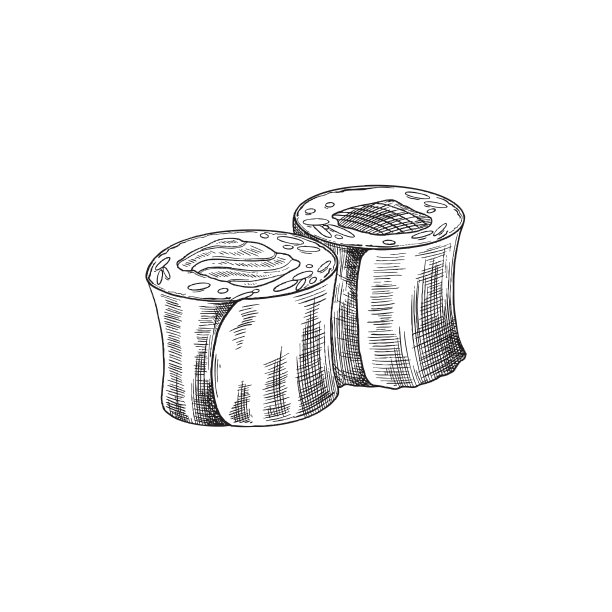 两个美味新鲜的寿司卷-象征图片下载