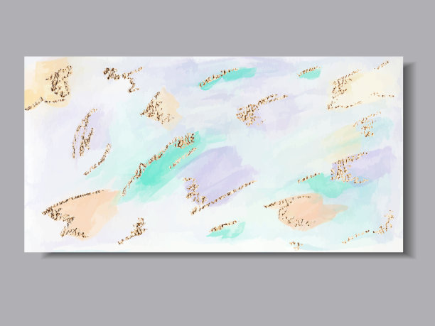 柔和的颜色画笔触设计与金色图片下载