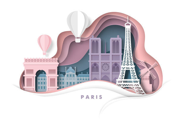 法国巴黎剪纸城图片下载