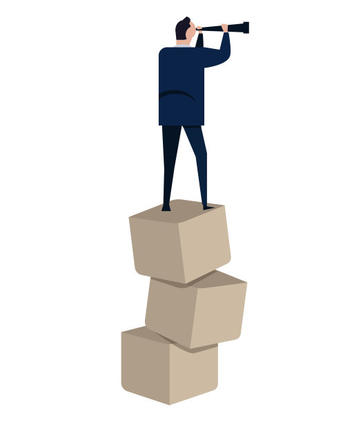 有远见的领导者站在堆叠的箱子上面图片下载