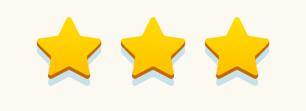 评级星金色写实风格图片下载