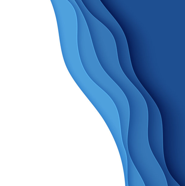 蓝色抽象背景剪纸风格图片下载