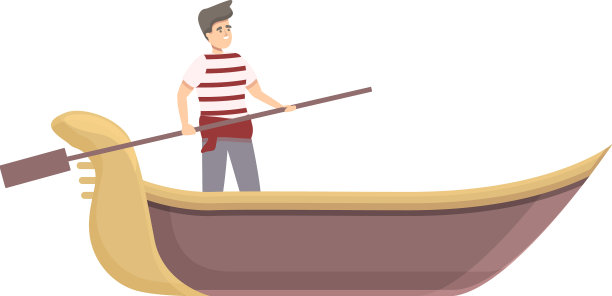 船夫偶像卡通威尼斯贡多拉图片下载