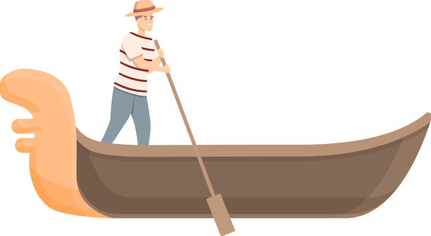 桥船夫图标卡通威尼斯图片下载