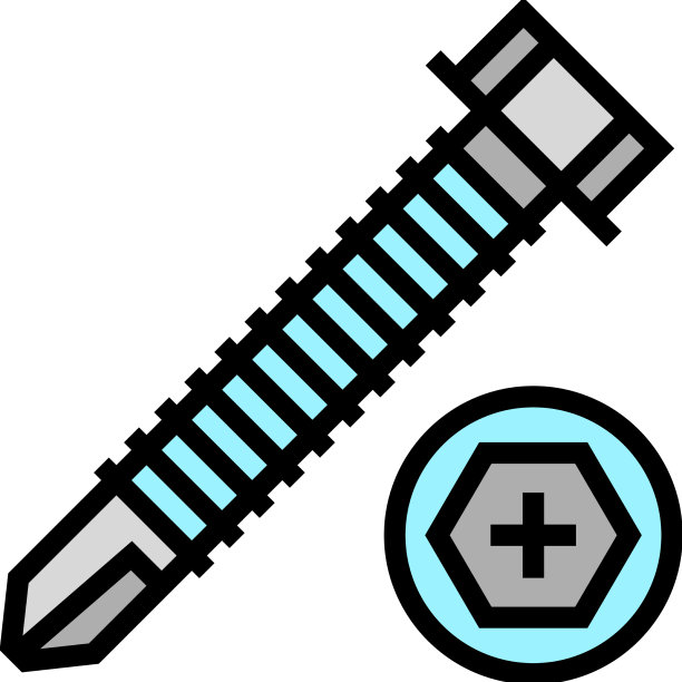 圆形头螺钉颜色图标图片下载
