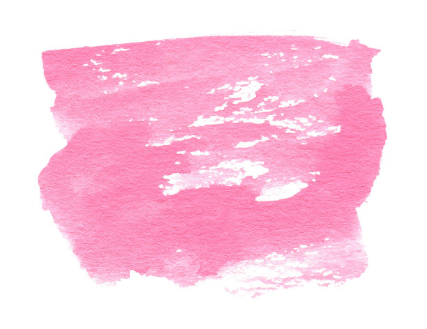粉红色水彩形状孤立在白色的背景。手绘纹理水彩斑点图片下载