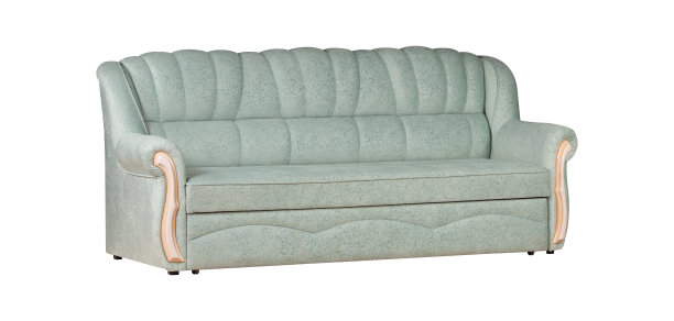 浅蓝色沙发与白色隔离图片下载