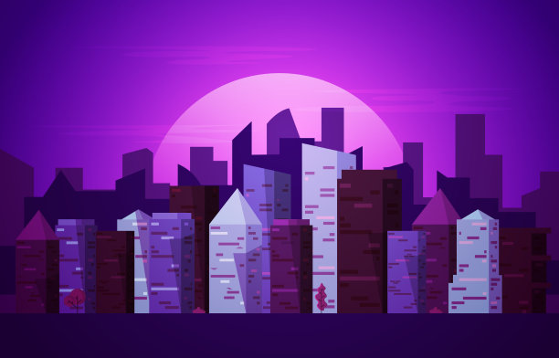 夜城城市摩天楼建筑城市景观图片下载