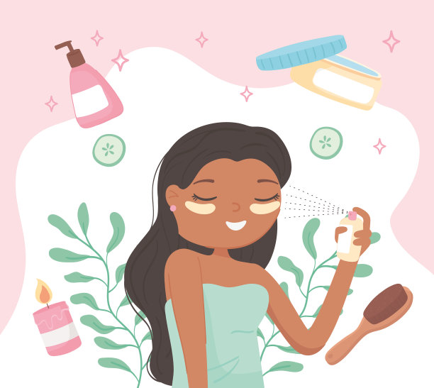 女人擦面霜图片下载