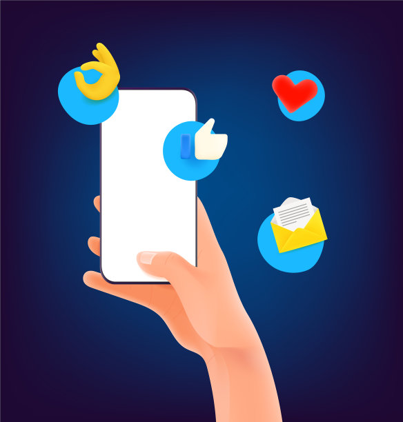 与现代智能手机社交媒体网络携手图片下载