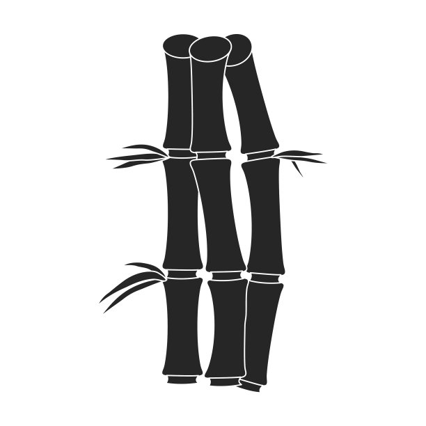 竹图标黑色图标孤立上图片下载