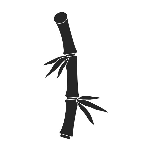 竹图标黑色图标孤立上图片下载