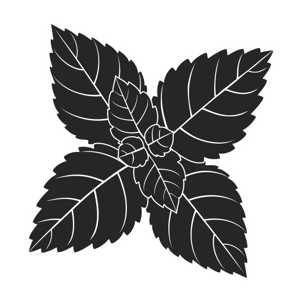 薄荷叶黑色图标黑色图片下载