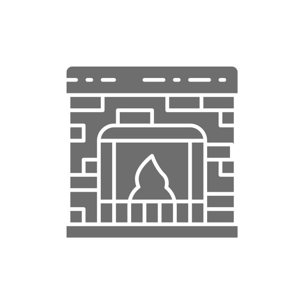 壁炉灰色图标孤立在白色背景图片下载