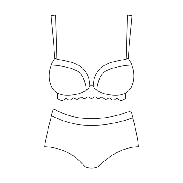 内衣图标轮廓图标孤立图片下载