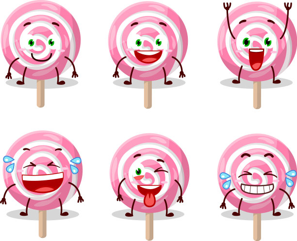 带着微笑的棒棒糖螺旋形卡通人物图片下载