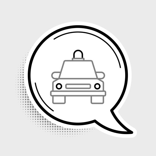 线出租车图标孤立的灰色背景图片下载