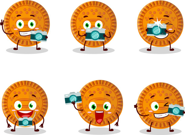 摄影师职业表情用橙色图片下载