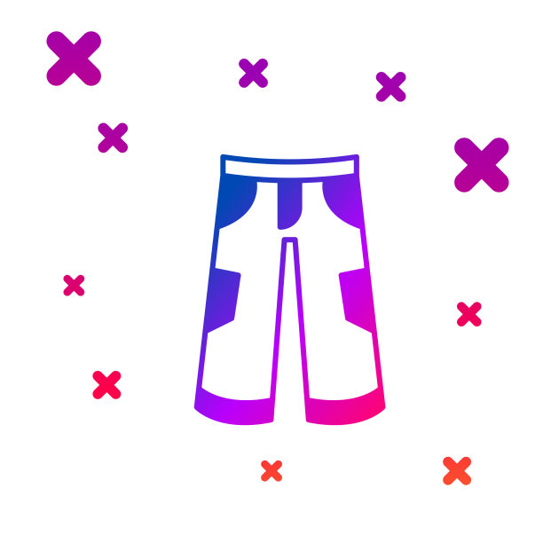 颜色裤子图标孤立在白色背景图片下载