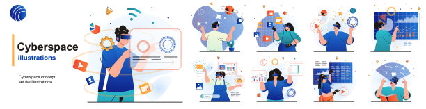 网络空间孤立设置虚拟现实图片下载