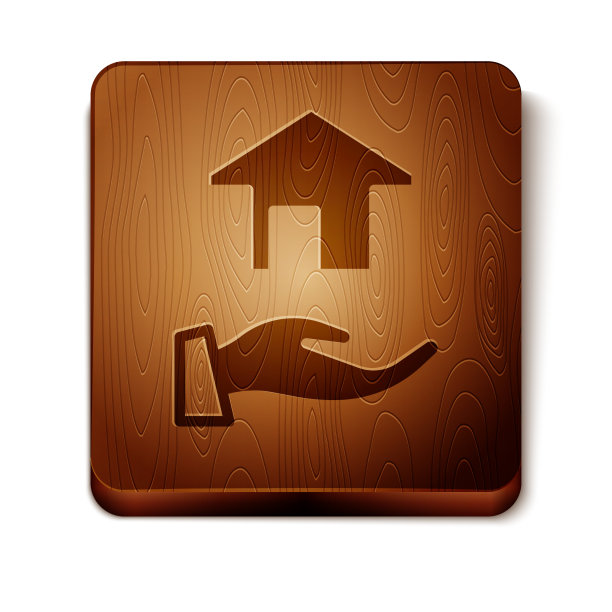 棕色房地产图标孤立在白色背景图片下载