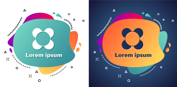 白色分子图标分离在白色和蓝色图片下载