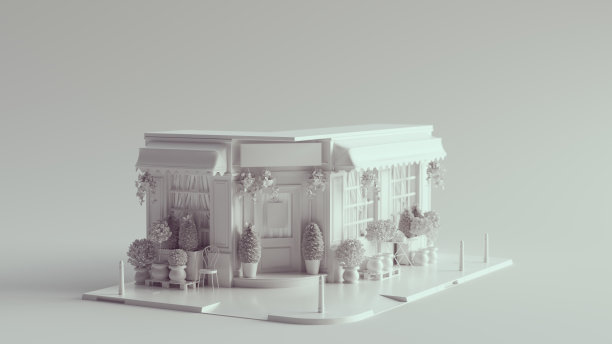 白色花店店面图片下载