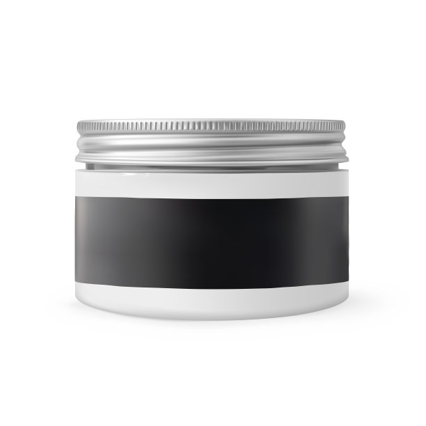 现实的化妆品润肤膏体霜瓶空贴纸模型孤立。白色塑料美容产品容器与金属帽3d矢量插图图片下载