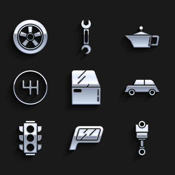 设置车门后视镜、发动机活塞红绿灯图片下载