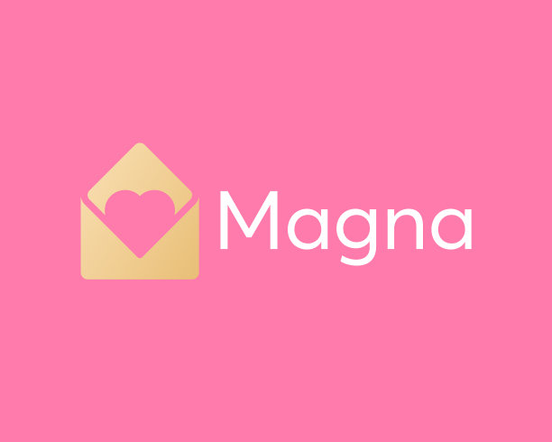 抽象开信封心形标志标志设计图片下载